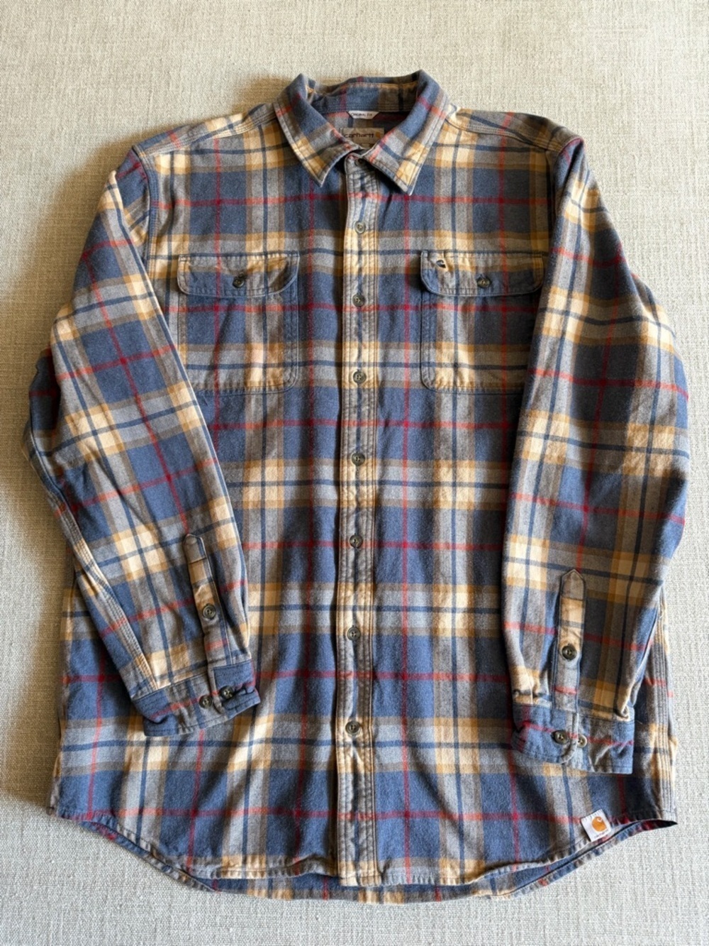 Carhartt Loose Fit Heavyweight Flannel Long-Sleeve Plaid Shirt XL tall